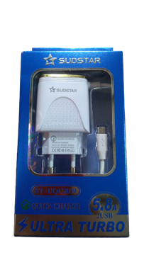 Imagen de CARGADOR MICRO USB +2 USB RAPIDO/ ST-UQC2039 SUDSTAR
