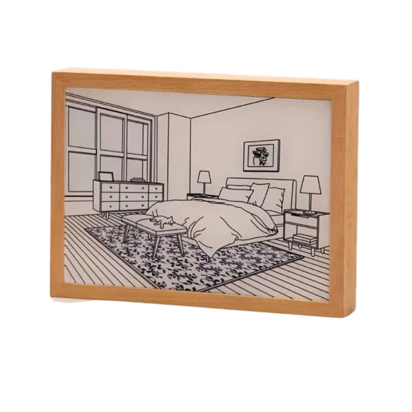Imagen de CUADRO LED DORMITORIO GATO ROJEM -HBLP