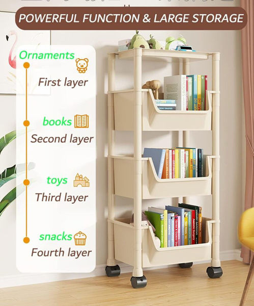 Imagen de CARRITO PLASTICO 4 PISOS "FASHION RACK"-518-95