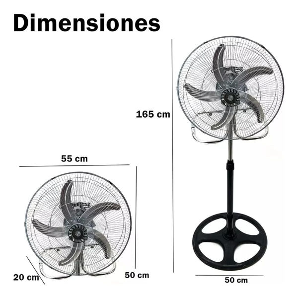 Imagen de Ventilador 5 Aspas Metalico 100 Wts 3en1 -4521-2-pack X 2 Un