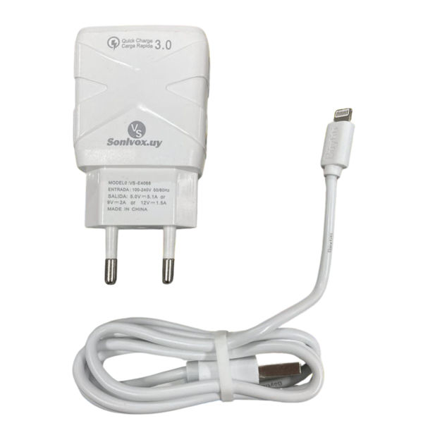 Imagen de CARGADOR E4066 IPHONE SONIVOX 6 MESES DE GARANTIA