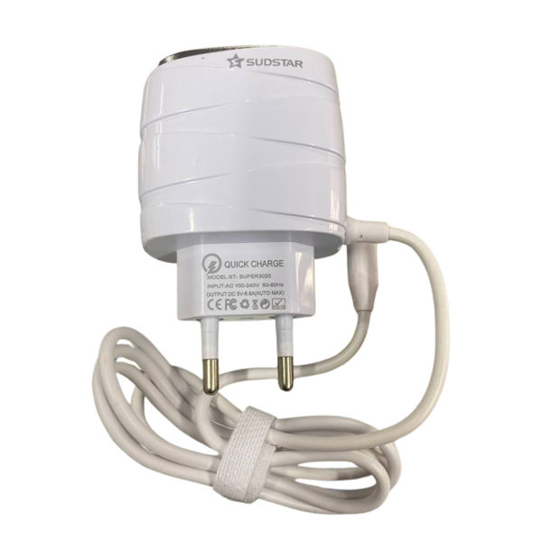 Imagen de CARGADOR MICRO USB + 2 USB 5.8 SUDSTAR- ST-SUPER3020