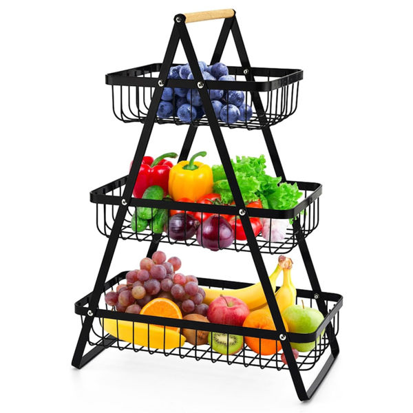 Imagen de ORGANIZADOR CANASTO FRUTERO 3 PISOS ALTO 49CM-SGL40520