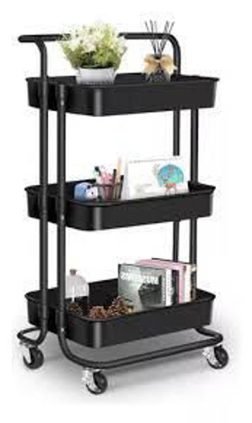 Imagen de CARRITO METAL Y 3 ESTANTES PLASTICO  HC-82XTC