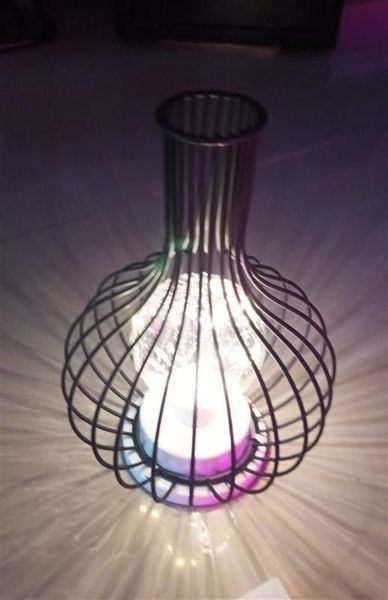 Imagen de LAMPARA DECORATIVA FORMA BOTELLA METAL PILASAA28X10CM-TY2810