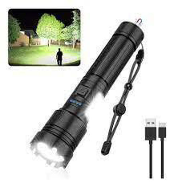 Imagen de LINTERNA  1200MAH LUZ BLANCA+LED+COB,BATERIA18650 TYPEC-J018