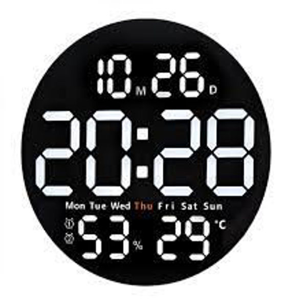 Imagen de RELOJ DE PARED DIGITAL REDONDO LED SM602 26CM DIAMETRO