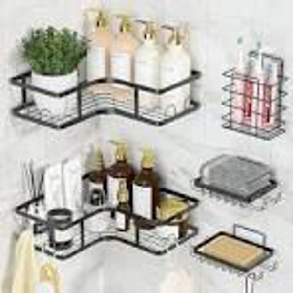Imagen de ORGANIZADOR BAÑO  5 PIEZAS COLOR NEGRO-JS1629