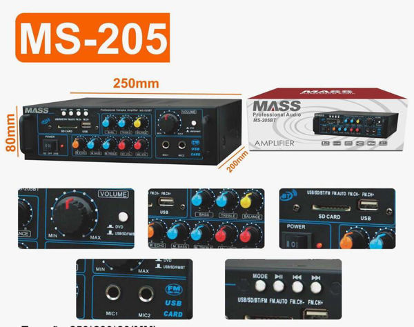 Imagen de AMPLIFICADOR  MASS 10W+10W-MS205