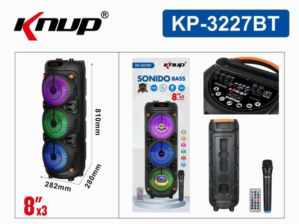 Imagen de CAJA ACÚSTICA  USB  FM  3X8"-KP3227BT