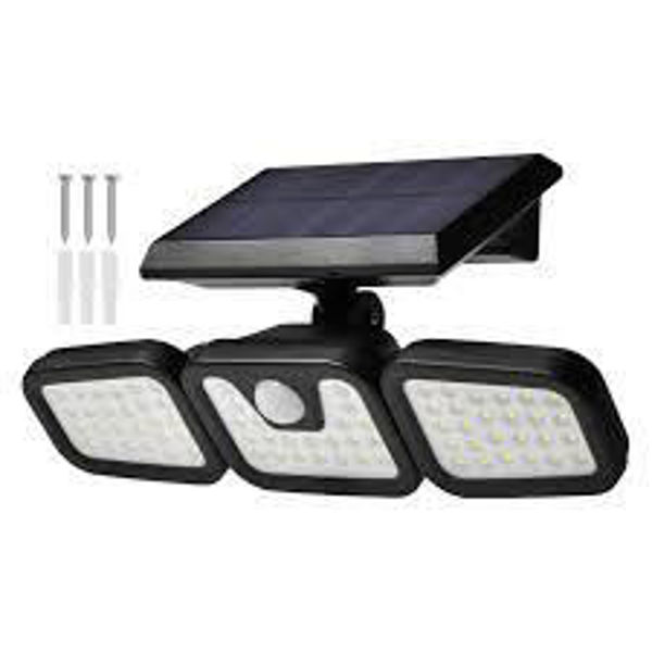 Imagen de FOCO SOLAR 3 PANELES Y SENSOR PARA EXTERIOR-FL1725B