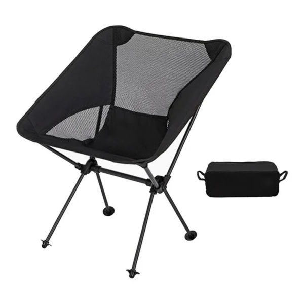 Imagen de SILLA PESCA  CON PORTA BOTELLAS NEGRA-hy5858