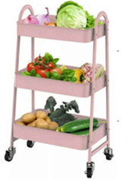 Imagen de CARRITO GRANDE 3 ESTANTES BLANCO 78x33x44CM RS0352-