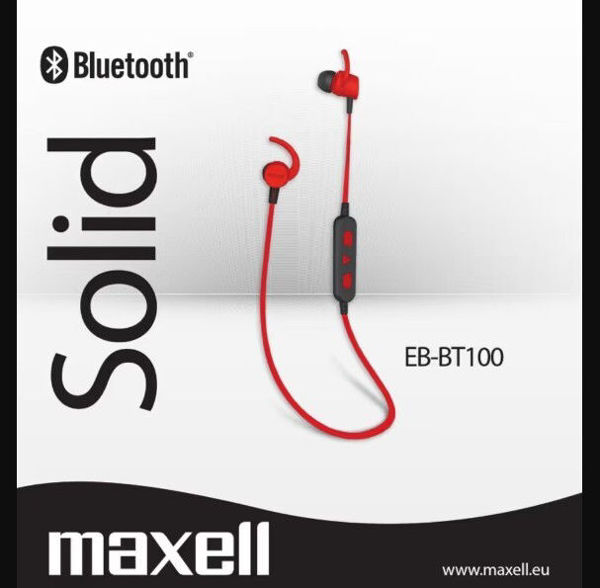Imagen de AURICULAR BLUETOOTH SOLID EARPHONE MAXELL-  EB-BT100-ROJO