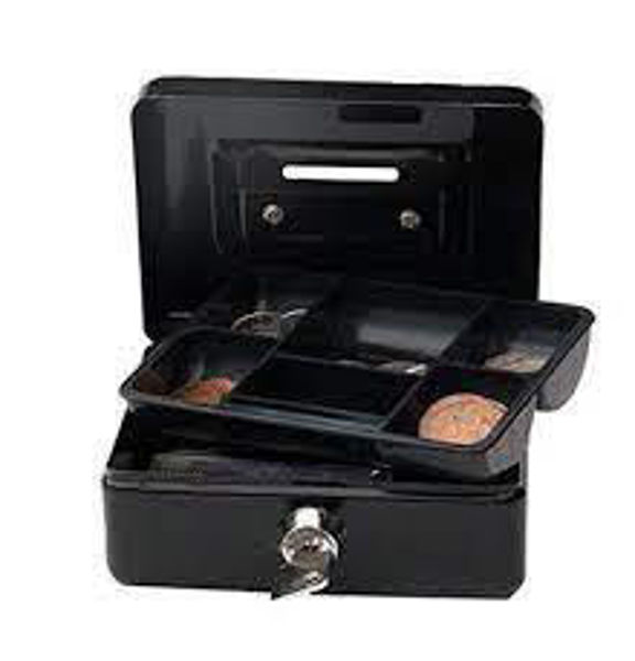 Imagen de CAJA METALICA SEGURIDAD CON LLAVE-HC66002 - JT125-NEGRA