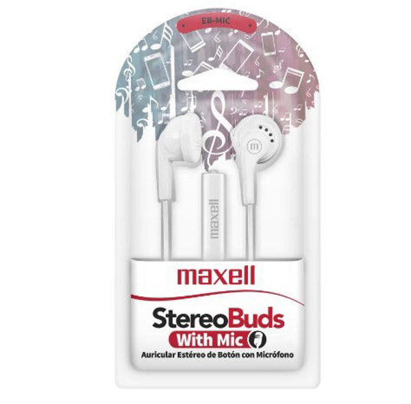 Imagen de AURICULARA MINI CONTROL VOLUMEN  EB-MIC MAXELL EARBUD-BLANCO