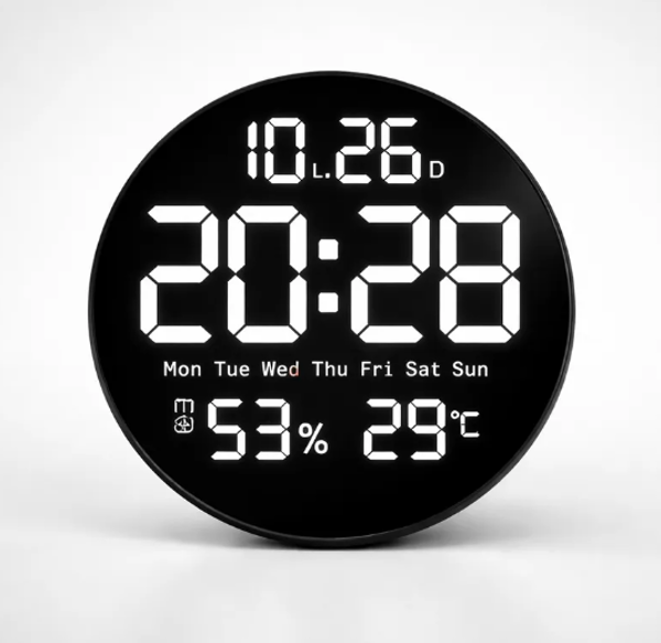 Imagen de RELOJ DE PARED DIGITAL REDONDO LED SM602 26CM DIAMETRO