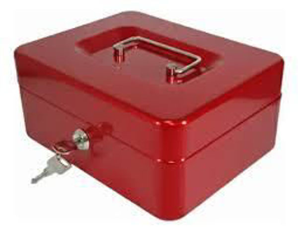 Imagen de CAJA METALICA SEGURIDAD CON LLAVE HC66005 20CM -JT200-ROJA