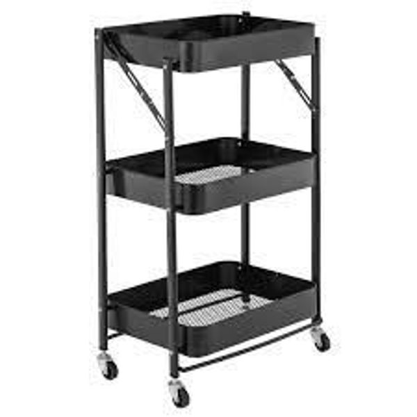 Imagen de CARRITO 3 ESTANTES 29.5X40.5X77CM.-XTC01-NEGRO