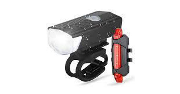Imagen de KIT DE LUCES DELANTERA Y TRASERA BICI RECARGABLE USB -  7188