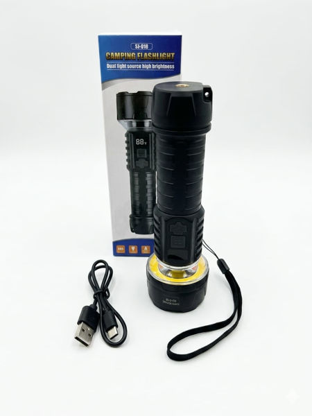Imagen de LINTERNA  1200MAH LUZ BLANCA+LED+COB,BATERIA18650 TYPEC-J018
