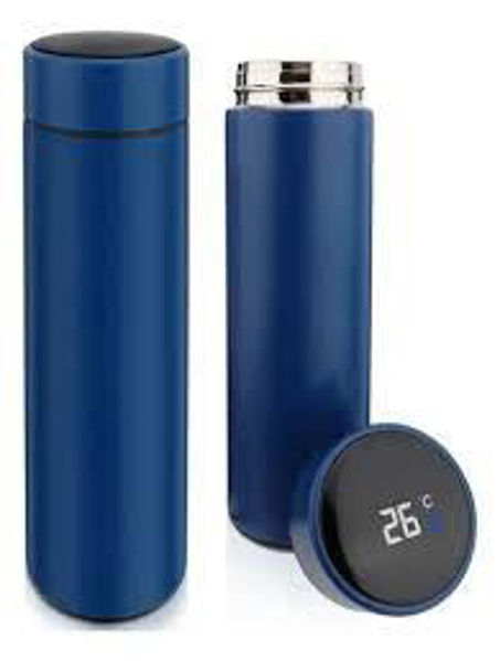 Imagen de TERMO 500ML CON TERMOMETRO DIGITAL AZUL- TZ500