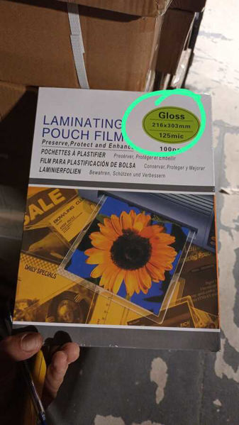 Imagen de LAMINAS X100 PARA PLASTIFICAR 216X303MM 125 MIC-DYZ356