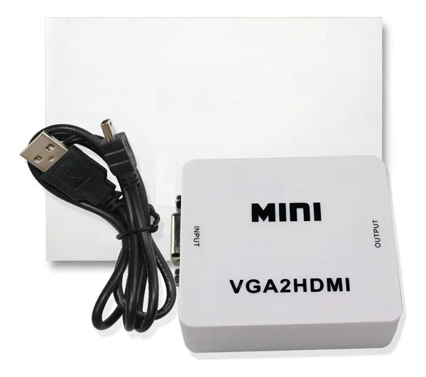 Imagen de Adaptador Exa Vga A Hdmi Blanco Conector Vga Hembra Hdmi Macho